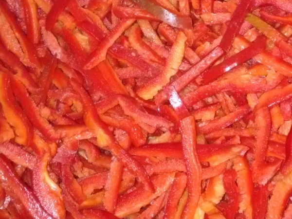 IQF- Paprika Würfel Streifen, rot, grün, geflammt